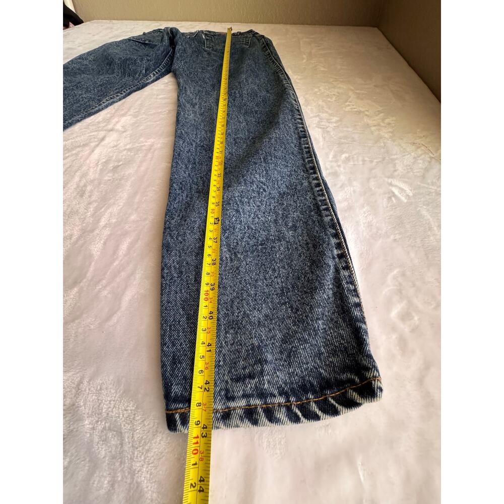 Vintage 80s Levis White Tab Acid Wash Pleated High Waist Jeans Made in USA W30 - Picture 8 of 14